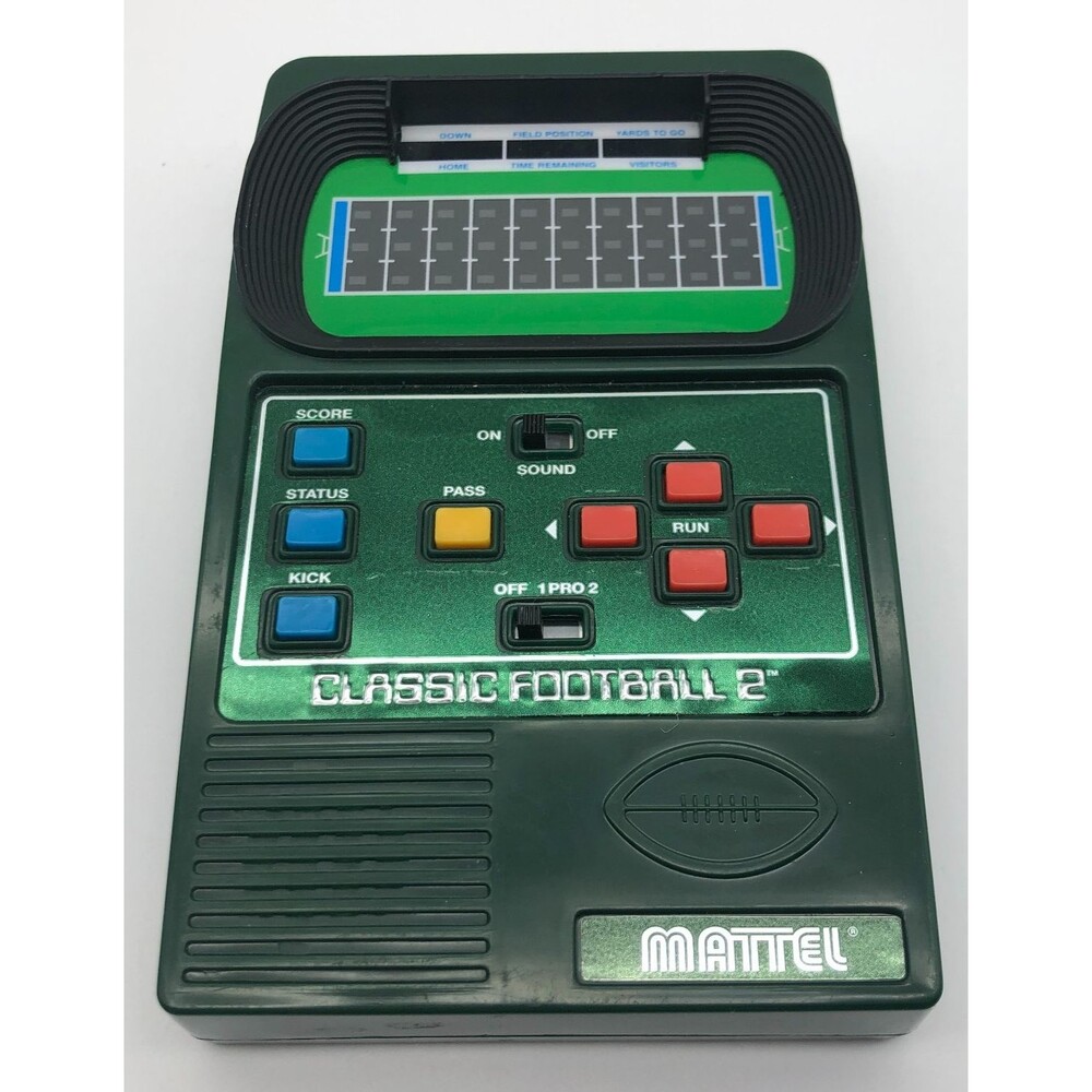 Mattel Classic Football 2 Handheld Electronic Game 2002 Vintage Tested Works